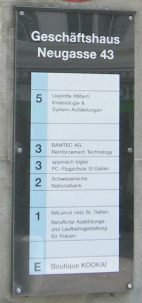 St. Gallen: Neugasse 43, Tafel