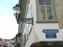 St. Gallen: Strassenschild
                        Paracelsusgsslein ausfhrlich mit Laterne