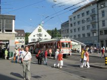 St. Gallen: Haltestelle Marktplatz Bohl,
                        Appenzellerbahn von Trogen und Speicher