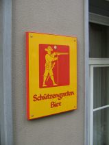 St. Gallen: Metzgergasse, Schild
                        Schtzengartenbier, seitlich