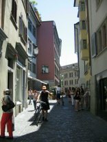 Zurich, Mnstergasse (Cathedral Alley),
                        view in the direction to the cathedral