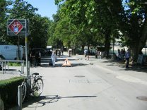 Zurich, Platzspitz-Park (Pointed Square
                        Park), entrance