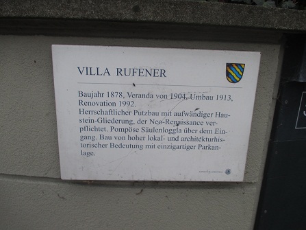 Langenthal Jurastrasse, die
                        Villa Rufener, Tafel