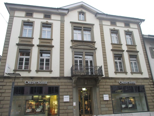 Langenthal
                        Marktgasse Altstadthaus der Freimaurerei Bank
                        Credit Suisse