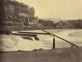Bern, Blick vom Schwellenmtteli auf
                          Matte und Plattform um 1885