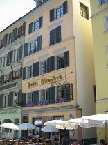 Zurich, Hirschenplatz (Stag Square) with
                        Hotel "Hirschen" ("Stag"
                        hotel)
