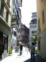 Zurich: Niederdorfstrasse (Downtown
                        Street)