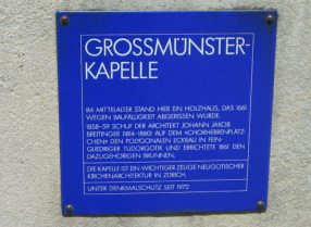 Zrich Grossmnsterkapelle, Texttafel