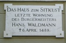 Zurich, Upper Town Street, house "zum
                        Sitkust", text board