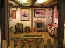 Zurich, Upper Town Street, shop
                                with native's art of the
                                "USA", paintings and carpets