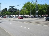Zurich Quaibrcke (Quay Bridge), sight of
                        the flea market at Brkliplatz (Buerkli Square)