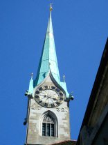 Zurich, Mnsterhof (Cathedral's Yard), the
                        steeple of the Fraumnster (Women's Cathedral)