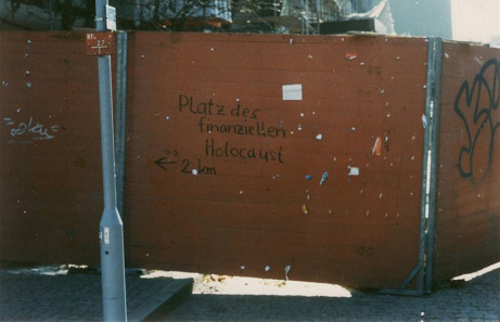 Grafiti: Platz des finanziellen Holocaust