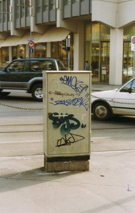 Grafiti: Raubgoldweg Bahnhofstrasse Zrich