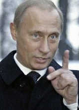 Putin
                        mit erhobenem Zeigefinger