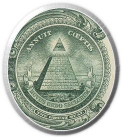 1-Dollar-Geldschein (1-Dollar-Note) mit
                        Pyramide mit dem Auge