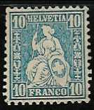 Briefmarke mit Helvetia