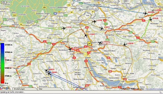 Karte 24: 1.12.2007, Sa, 20:40 Uhr,
                        Landeanflüge über dem Tösstal und Turbenthal
                        (02)