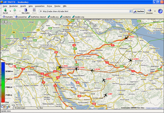 Karte 50: 3.12.2007, Mo, 5:01 Uhr, Anflug
                        ber Konstanz - Tsstal - Turbenthal