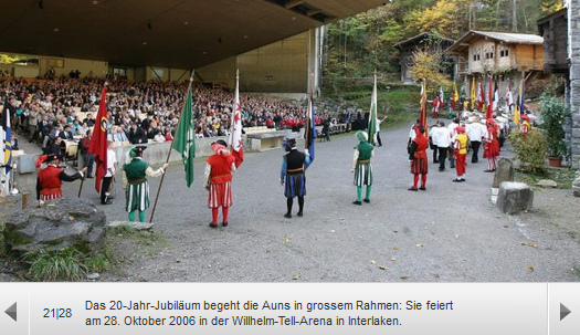 Jubilee festival "20
                    years AUNS" in Tell stadium in Matten near
                    Interlaken (canton of Berne)
