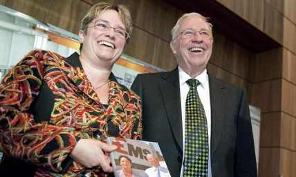 Magdalena Martullo-Blocher with
                            Christoph Blocher in 2011