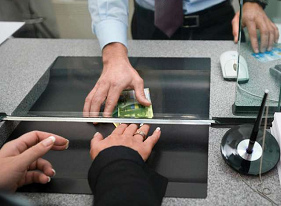 Swiss bank
                              counter with the obligation for a bank
                              secret