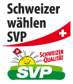 Poster of SVP
                          "Swiss vote for SVP"
                          ("Schweizer whlen SVP") is like
                          propaganda for detergent