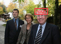 Swiss Nazi leader Blocher at
                                    the AUNS jubilee of 2006 in Nazi
                                    region of Bernese Oberland in Matten
                                    near Interlaken