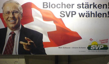 Werbeplakat fr
                              den Rassisten Christoph Blocher 2007