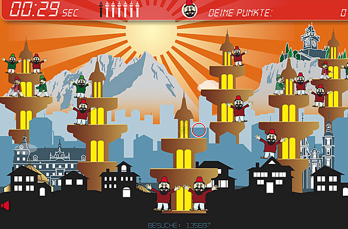 Alexander Segerts
                  Computerspiel gegen Minarette fr die FP mit einem
                  Schusskreis gegen Muezzine