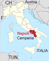 Mappa con
                        italia, Campania e Napoli