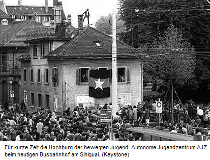 Massenauflauf am AJZ in
                        Zrich 1980-1982