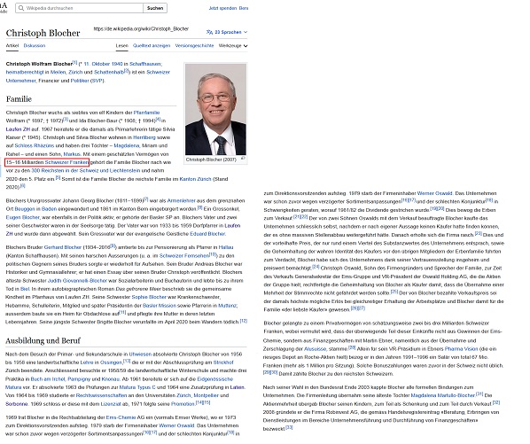 ENDE BLOCHER am 28.7.2025: Die
                    Blocher-Familie ist vom Fantasie-Jesus dominiert -
                    und tsch�s!