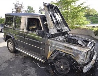 Das Auto des Nazis Alexander
                                    Segert ist im Jahre 2011
                                    ausgebrannt